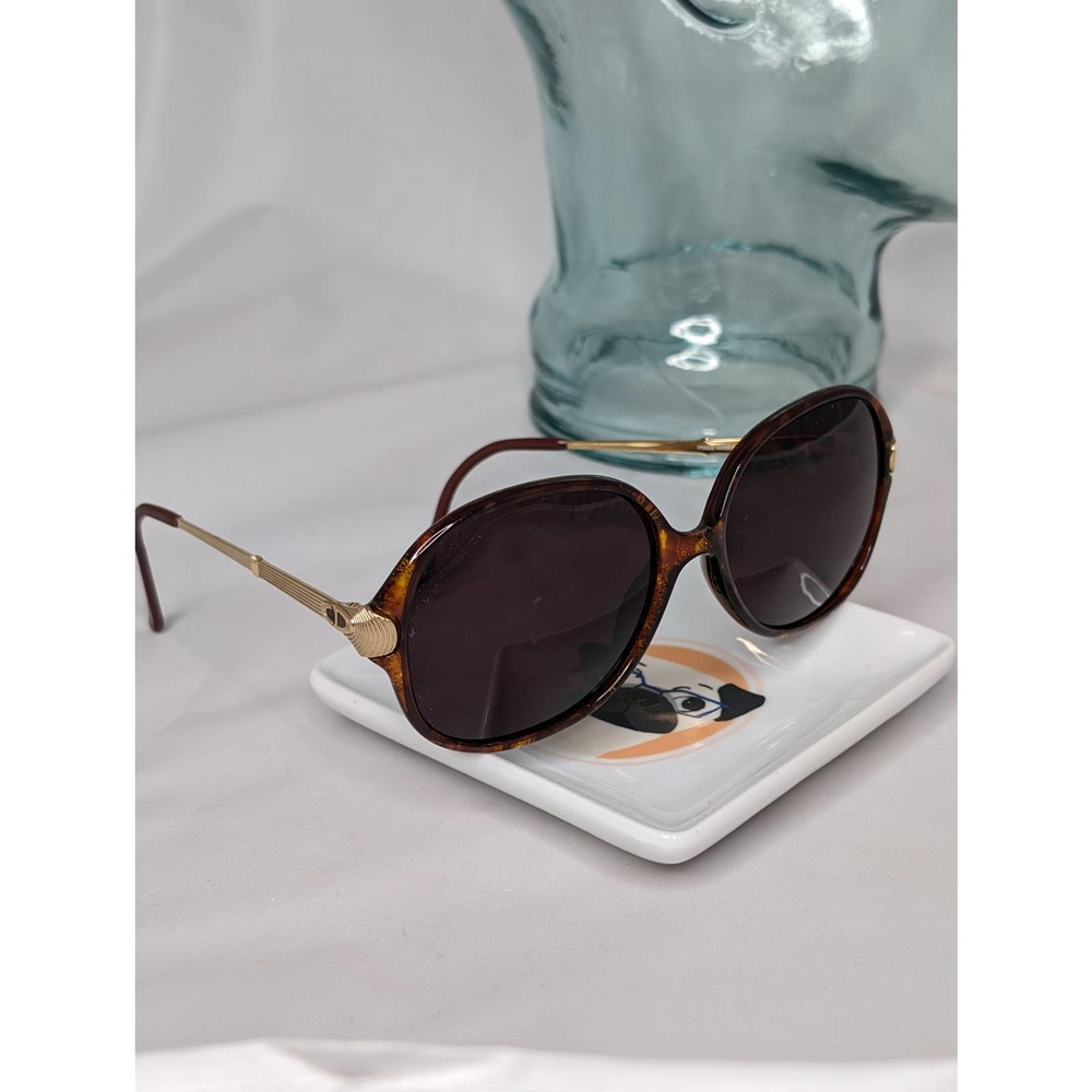 Auth. Vintage Christian Dior marbled amber sunglasses
